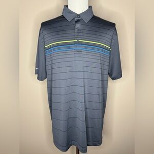 Under Armour heatgear mens short sleeve golf shirt gray striped size XXL.